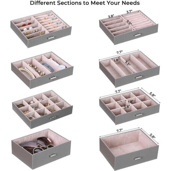 Large Jewelry Box 5 Tier Jewelry Storage Jewelry Boxes for Women Jewelry Case - Picture 3 of 6